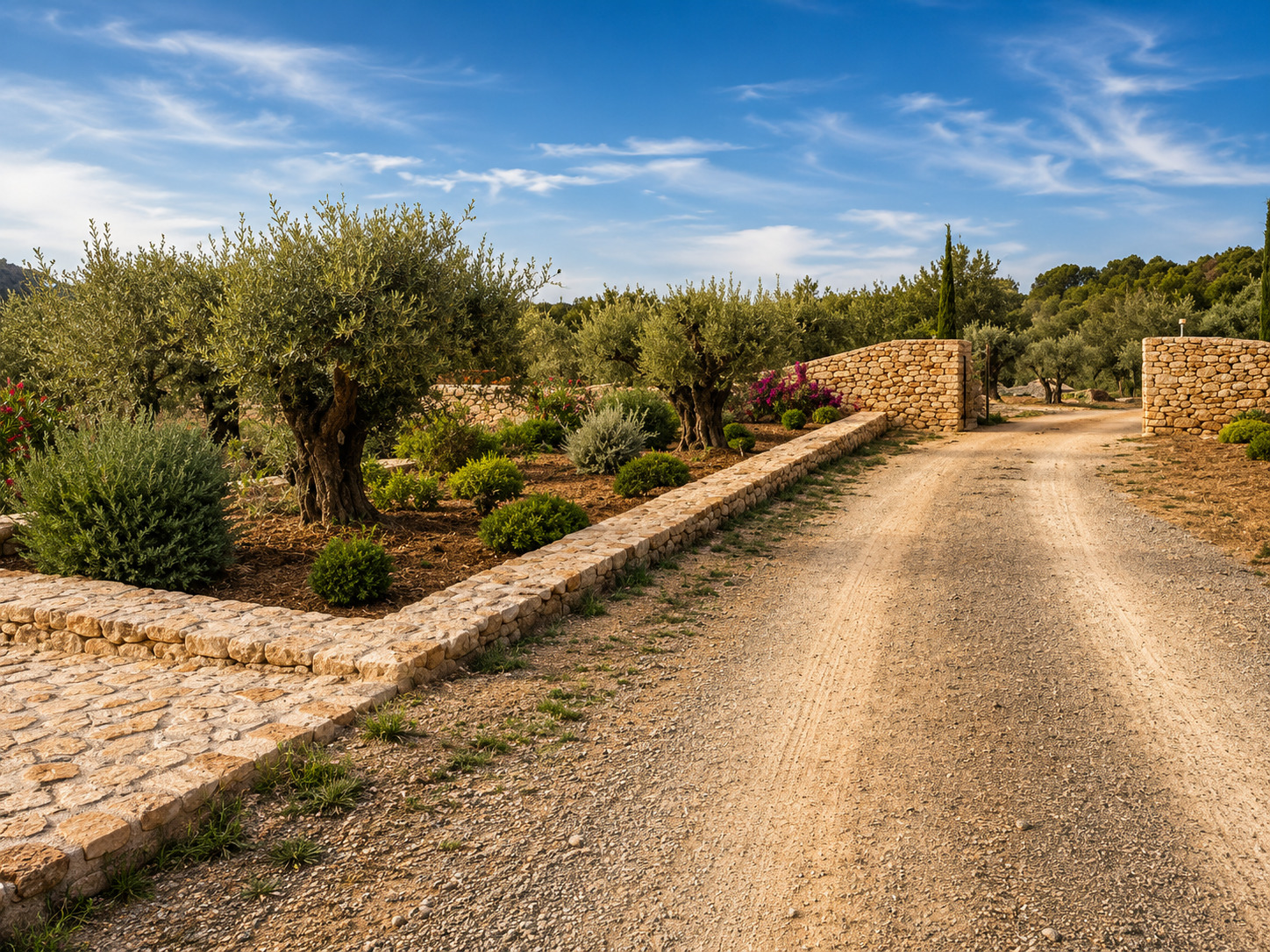 Payesa house with olive trees in San José